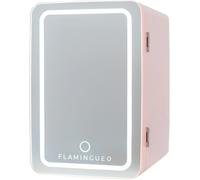 Flamingueo Mini nevera cosméticos 6,5L con espejo y led 12v/220v rosa