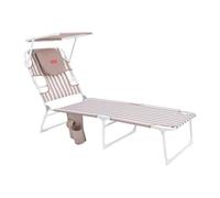 Flamingueo - Tumbona Plegable - 5 Posiciones - Parasol Ajustable UPF 50+ - Agujero Cabeza y Brazos - Almohada Ergonómica - Aluminio y Poliéster