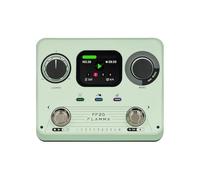 FLAMMA FF20 Looper Pedal Drum Machine, pedal de guitarra con pantalla, grabación de 300 minutos, 220 ranuras de tambor, 100 ranuras de bucle, estiramiento de tiempo, grabación automática, USB y salida