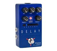 FLAMMA FS03 - Pedal de efectos de retardo de guitarra eléctrica con sonido digital estéreo Looper, 6 efectos de retardo, preestablecido almacenable, tempo Trail On True Bypass para pedales