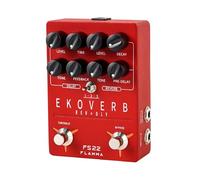 FLAMMA FS22 - Pedal de efectos estéreo y reverberación combinado de retardo y reverberación, pedal de guitarra ambiental con 3 pares de efectos combinados, retardo inverso, brillo, reverberación,