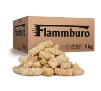 FLAMMBURO (5 kg / 400 Piezas) Encendedor ecológico para chimeneas y barbacoas - Madera Natural y Cera Vegetal - Lana de leña, Pastillas de Encendido - Ideal para Chimenea, Estufa, Fuego, Fogatas
