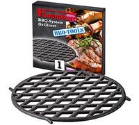 FLAMMBURO Sistema de Parrilla de 30 cm de diámetro - Hierro Fundido con Revestimiento de Porcelana esmaltada - Marcación Parrilla de los Alimentos - Diámetro 30 cm