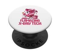 Flamzing X-Ray Tech Pink Flamingo Tropical Beach Trip PopSockets PopGrip Adhesivo