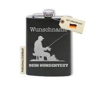Flanacom Petaca con grabado de acero inoxidable, incluye embudo de 227 ml / 8oz Pesca & Fischer Outdoor alcohol regalos para hombres petaca personalizados con grabado personalizado (diseño de 6, 8