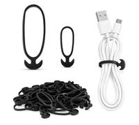 Flandria - Lote de 30 cierres cables reutilizables de goma, 15 x 5 cm + 15 x 8 cm, cable Management Bureau PC TV Gaming - enlaces ampliables y conectables