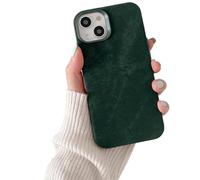 Flannel Magnetic Case for iPhone15 Plus, Plush Suede Denim Fabric Jean Compatible, Full-Coverage Solid Color Ultra-Thin Phone Case foriPhone 17/16/15/14/13 Pro Max (Dark Green,for iPhone 16 Pro Max)