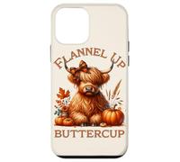 Flannel Up, Buttercup Otoño Otoño Temporada Highland Cow Carcasa para iPhone 12 mini