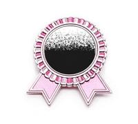 Flappg - Broche de notas musicales blancas, color rosa, medalla de premio ganador, Medium, Metal