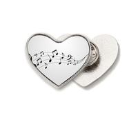 Flappg Music 5-le Staff Art Deco - Broche de metal con forma de corazón