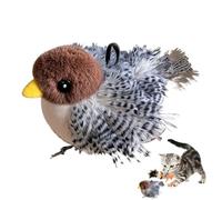 Flappy Bird Cat Toy Cute Flapping Wings Bird Toy Interactive Cat Exercise Toys, Catnip Toys for Catnip Toys, Touch Activado Gatito Toy Sandpiper Chirp Tweet Sound, Bird Sound Cat Toy