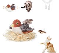 Flaps and Chirps Cat Toy, Tweet Trek Pro Cat Toy, Flapping Chirping Sparrow Cat Toy, Interactive Chirping Bird Cat Toy, Bird Chase Cat Toy, Chasey Bird Cat Toy, Flopping Bird Cat Toy(2,Sparrow2)