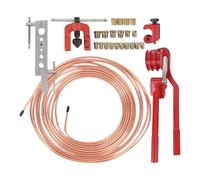Flaring Tool, Tubing Set, Metal Kit, Brake Repair, Pipe Bender, HVAC Install, Cutting Tool, 3/16 pulgadas, Tubo de mantenimiento, Motocicleta, Trailer System, Professional Craft, Portable Case