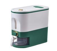 Flaroey 1 Caja de Almacenamiento de Arroz, Dispensador de Arroz Sellado, Capacidad, Tarro de Almacenamiento de Granos, Cubo, Contenedor de Comida para Mascotas, L, Verde