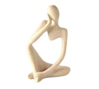 Flaroey 1 Pieza de DecoracióN Minimalista, Juego de Escultura de Estatua de Pensador Abstracto, Minifiguras de Pensador de Piedra Arenisca para DecoracióN del Hogar-A