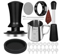 Flaroey 10 Piezas de Accesorios para Espresso, Juego de Prensador de Café Espresso con Prensador de Espresso, Herramienta WDT, Agitador de Café, Paso de Espuma de 53 mm