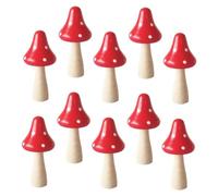 Flaroey 10 Uds. Adorno de Setas Microscópicas, Macetero de Cerámica, Decoración de Bonsái, Estatuilla en Miniatura de Setas, Decoración del Hogar para Pasteles