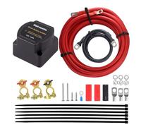Flaroey 12 V 140 Amp Dual Battery Isolator VSR Sensitive Relay & Cableado Kit de Cable de Cable de Doble Batería Cargador Automático para Coche Marino