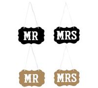 Flaroey 16 Uds. de Papel de Boda, Accesorios para Fotos de Mr & Mrs, Letrero para Asiento de y Novia, Adorno Colgante, Suministros para Decoración de Boda