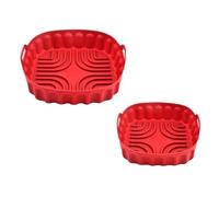 Flaroey 2 bandejas de silicona para freidoras de aire reutilizables cuadradas para freidoras de aire, molde de silicona, almohadillas para microondas, bandeja para hornear, alta calidad, fácil de usar