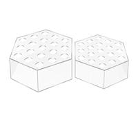 Flaroey 2 jarrones acrílicos hexagonales para flores, jarrones acrílicos transparentes para decoración del hogar, mesa, boda, oficina, fiesta, adornos