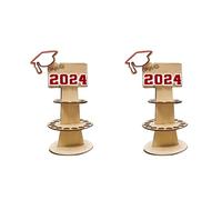 Flaroey 2 Piezas 2024 Caja de Regalo de la Temporada de Graduación Monedero de Graduación Titular del Dinero, Sombrero Letras Rojas