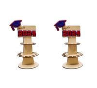 Flaroey 2 Piezas 2024 Caja de Regalo de la Temporada de Graduación Monedero de Graduación Titular del Dinero, Sombrero Letras Rojas