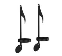 Flaroey 2 Portavelas con Notas Musicales, Aplique de Pared con Notas Musicales Negras, Candelabros Estilo Nota Musical de Arte Vintage, Hierro