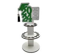 Flaroey 2024 Cartera de regalo de graduación de madera de adorno para decoración de escritorio titular dinero tarjeta de felicitación resistente fácil de instalar verde+Bi