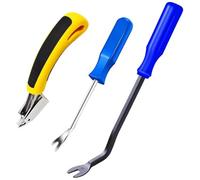 Flaroey 3 removedores de grapas, herramienta de extracción de grapas de tapicería resistente con mango ergonómico, herramienta extractor de clavos B