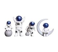 Flaroey 4 Piezas Figura de Astronauta Estatua Estatuilla Escultura de Astronauta Juguete Educativo Escritorio Decoración del Hogar Modelo de Astronauta Azul