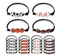 Flaroey 40 Piezas Cuentas de Baloncesto de Fútbol Pulsera con Dijes Tema Deportivo para Niños Favores de Fiesta de Cumpleaños Decoración Regalo de Relleno de Piñata