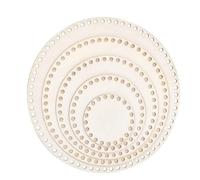 Flaroey 5 piezas de base para cesta de madera con ganchillo, fondo redondo , 10/15/20/25/30 cm, punto de vacío, lana hecha a mano