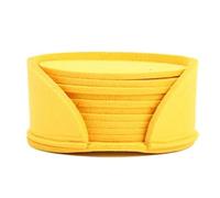 Flaroey 50 Posavasos Redondos de Fieltro para Mesa de Comedor, Almohadilla Protectora, Resistente Al, Tapete para Tazas, Café, Té, Bebida Caliente, Mantel Individual, Amarillo