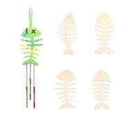 Flaroey Adornos de Carillón de Viento para Niños, Bricolaje, Pintado, Fiesta de Cumpleaños, Arte, Actividad, Decoración, Colgante, Juego de Espina de Pescado