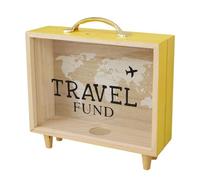 Flaroey Adventure Archive Box - Caja de sombra de boletos con ranura, cajas de recuerdos de 8 pulgadas para recuerdos, color amarillo