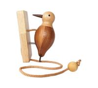 Flaroey Aldaba retro de madera con forma de pájaro carpintero, para inauguración de la casa, hecho a mano con cuidado, decoración del hogar.