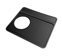 Flaroey Alfombrilla de silicona para prensar el espresso, alfombrilla de silicona para uso alimentario - Antideslizante, cubierta superior para uso alimentario para máquinas de café expreso negro