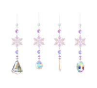 Flaroey AtrapasueñOs Ventana Interior Copos de Nieve Colgante AtrapasueñOs de Cristal Bola de Prisma Atrapasoles de ArcoíRis Colgante de de Nieve