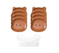 Flaroey Bandeja de Basura de Escritorio con Forma de Oso, Escupitajo de Oso, Color MarróN, para Basura, Residuos de Comida, de Fruta, Vajilla de Cocina