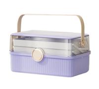 Flaroey Caja Almacenamiento CosméTicos Caja Almacenamiento Escritorio PláStico Gran Capacidad Caja Almacenamiento Adicional LáPiz Labial una Prueba Polvo con Tapa,PúRpura