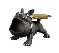 Flaroey Caja de Almacenamiento de Estatua de Bulldog de Resina, Escultura Artística de Decoración del Hogar, Contenedor de Dulces Multifuncional.