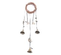 Flaroey Campanas de para Perilla de Puerta para ProteccióN, Colgador de Puerta con Campanas de Viento de, DecoracióN de con Campanas de Viento de RatáN Hechas una Mano