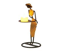 Flaroey Candelero de Hierro Vintage DecoracióN Luz NóRdica Cena una la Luz de Las Velas de Lujo PequeñA DecoracióN RomáNtica, B