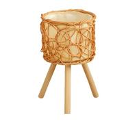 Flaroey Cestas para plantas de suelo para balcón, macetas tejidas para sala de estar, soportes decorativos para flores, estantes de almacenamiento para interiores, 25 cm