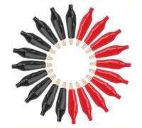 Flaroey Clip Eléctrico de Cocodrilo de Cobre de 20 Piezas, Cubierta con Aislamiento Suave, Clip de Cocodrilo de Prueba Eléctrica, Pinzas de Prueba Eléctricas de Puente de Cocodrilo