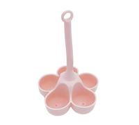Flaroey Cocedor de Huevos de Silicona de 5 Orificios, Bandeja para Huevos Vapor Resistente una Altas Temperaturas, Herramientas Alimentos Complementarios Calidad Alimentaria, Color Rosa