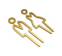 Flaroey Consejos Placa de Letrero para Inodoro, Etiqueta Adhesiva para Puerta de Sala de Lavado, Tablero de Señalización para Baño, Arte, Decoración del Hogar, Dorado B