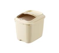 Flaroey Contenedores para alimentos, recipientes para alimentos secos, dispensador de alimentos para mascotas, para cereales, semillas de soja fáciles de usar (crema)