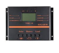 Flaroey Controlador de Carga Solar 80A Panel Solar Regulador de Batería Personalizado, Puerto Automático 12V/24V PWM para FLD/LiFePO4/SLD/GEL